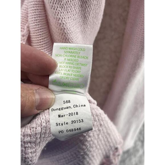 Lilly Pulitzer Size Large Tatum Cardigan Pink Fringe Hem Long Open Sweater - Picture 6 of 7